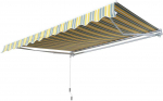 Outsunny Markizė balkonui, sulankstoma, su rankine rankena, 2,95x2,45 m, geltona/pilka, aliuminis
