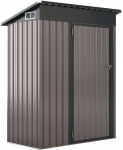 Bonideco Select Metalinė sodo namelis 150 x 90,5 x 185 cm | 1,5 m&not;&ge; Įrankių pastogė su pasvirusiu stogu &scaron;viesiai pilka
