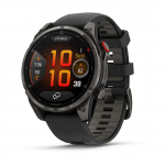 I&scaron;manusis laikrodis Garmin fēnix&reg; 8 Pro &ndash; 47 mm, AMOLED Sapphire, Pilkos anglies spalvos DLC titanas su juodos / pilkos akmenukų spalvos silikoniniu dirželiu