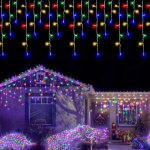 Happy People 200 LED 8 metrai lempučių lauko girlianda varvekliai su baltu laidu, įvairių spalvų flash KK-6