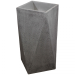 Besk Gėlių vazonas i&scaron; stiklo pluo&scaron;to, geometrinis, 50x50x80cm, pilkas