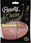 GoDan &bdquo;Beauty&Charm&ldquo; balionai platininės rožinės spalvos PLN 61 cm 2 vnt.
