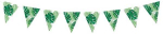 Party Deco Girlianda Vėliavėlės Tropical Party Party deko 15cmx1.5m žalia