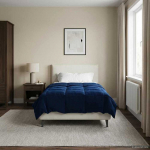 Vasaros antklodė Tamsiai mėlyna 155 x 220 cm Mikropluo&scaron;tas