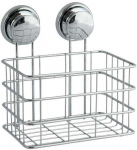Vonios lentynėlė MSV MEGA VENTOUSES, chromo, 20 x 16 x 22 cm