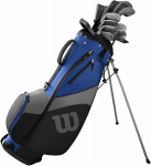 Wilson &ndash; 1200 TPX grafito golfo komplektas su 10 lazdų ir krep&scaron;iu &ndash; mėlynas