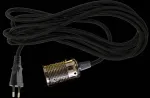 4m DANLAMP tekstilinis kabelis juodas chromas E27 Juodas kabelis