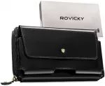 Natūralios odos delninė/piniginė vyrams Rovicky, juoda