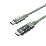 Choetech XCC-1068 duomenų perdavimo ir įkrovimo kabelis | USB-C į USB-C | PD | 60 W | su LED ekranu | 1,2 m | žalias