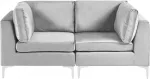 Beliani Modulinė 2-vietė sofa EVJA, pilkas veliūras