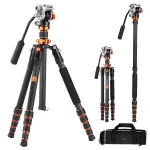 K&F CONCEPT anglies pluo&scaron;to fotoaparato trikojis su hidrauline galvute, 173 cm, KF09.158