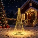 LED kalėdinė eglutė 235 cm 1000 LED &Scaron;ilta balta Plienas Juoda