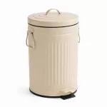 Relaxdays &Scaron;iuk&scaron;liadėžė su pedalu, apvali, retro stiliaus, 12 l