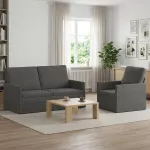 Sofa Sofos komplektas 2 vnt. Tamsiai pilka Kordūrinis audinys
