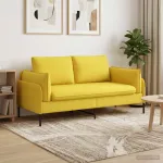 Dvita&scaron;kė sofa &Scaron;viesi geltona 188 x 81 x 89 cm Audinys