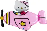 Hello Kitty lėktuvas rožinis folijos balionas 76 cm