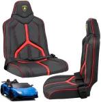 Mink&scaron;ta odinė sėdynė elektromobiliui A8803 Lamborghini XXL