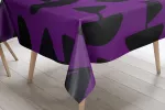 Le Jardin du Lin virtuvinė dekoratyvinė staltiesė, violetinė, juoda, 140 x 140 cm - sukurta ir pagaminta Turkijoje