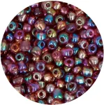 Innspiro aurora boreale violetiniai apvalūs stiklo akmenys 3.8mm 6/0 120g