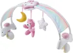 Dėklas Chicco Rainbow Play paklodė vaikų lovai, 2-in-1 su &scaron;viesa ir melodijomis, rožinė nuo 0 mėnesių