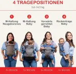 You+me 4-in-1 ne&scaron;ynė kūdikiams su 3d Cool Mesh &ndash; naujagimiams nuo 3,6kg ir vaikams iki 14,5kg