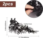 Gorgecraft 1 pora 3d gėlių siuvinėjimo nėrinių audinio juoda blizgučių juostelės apdaila siuvinėtos karoliukų gėlių aplikacijos lopas blizgučių siuvimo ornamentas blizgučių "pasidaryk pats" kostiumų aksesuarai nuotakai vestuvėms