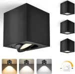 Pavir&scaron;iuje montuojami led prožektoriai, pritemdomi, 30&deg; pasukami, skersmuo 80 x 84 mm, juodi, su 5 w 500 lm led moduliu 230 v, 3000 k/4000 k/6500 k, aliumininiai pavir&scaron;iuje montuojami prožektoriai, modernūs