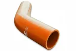 Silikoninė redukcinė alkūnė 45&deg; 80/89mm Oranžinė