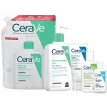 Cerave Drėkinamasis veido kremas Spf 50, Valomasis gelis + papildymas 473ml