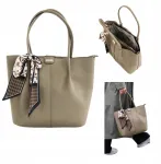 Odinė rankinė moterims Solier, rankinė ant peties, shopper + dovana