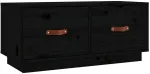 TV staliukas Televizoriaus spintelė, juoda, 80x34x35cm, pu&scaron;ies masyvas