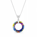 Diamond Sky Jewelry Kaklo papuo&scaron;alas moterims DiamondSky &bdquo;Cosmic Ring (Volcano)&ldquo; su Swarovski kristalais