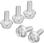 Sourcing map Phillips &scaron;e&scaron;iabriaunių flan&scaron;inių varžtų rinkinys M4 x 10 mm, 30 vnt., nerūdijančio plieno 304, &scaron;e&scaron;iabriaunė galvutė