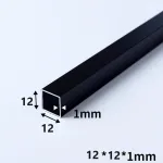 Kwweeoo juodas aliuminio kvadratinis vamzdis 4 vnt 12 mm x 12 mm x 300 mm ilgio sienelės storis 1 mm 4 vnt aliuminio kvadratinio vamzdžio spalva juoda