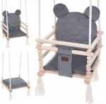 Vaiki&scaron;kos sūpynės namams Bear 3in1 - Graphite - dovana