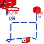 Multistore 2-in-1 sporto rinkinys vaikams su futbolo vartais, krep&scaron;inio lanku, kamuoliais ir pompa
