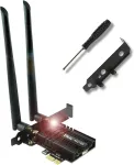 Ubit Wifi 6 Ax210 Pcie Wlan kortelė | Maks. 5374 Mbps su Bt 5.3 | 802.11ax trijų dažnių belaidis adapteris su Mu-mimo, Ofdma, itin mažu vėlavimu | Palaiko tik Windows 10/11 64 bitų