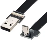 Chenyang Cy Type-a Usb 2.0 jungtis &ndash; micro Usb 5pin jungtis žemyn nukreiptas 90 laipsnių kampu plonas Fpc kabelis 20 cm, skirtas Fpv, diskams ir telefonams