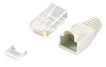 LOGILINK MP0023 LOGILINK - Ki&scaron;tukinė jungtis Cat.6 RJ45 100vnt. komplektas, neekranuotas, pilkas