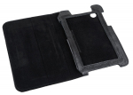 QUER Juodas dėklas, skirtas Samsung Galaxy Tab P3100 (natūrali oda)