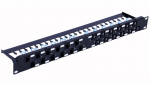 Techly 367836 Patch Panel 24x Keystone RJ45 Cat6a UTP, 1U, kampiniai prievadai