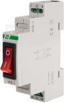 F&F F&F WB-1R dviejų padėčių jungiklis 16A 1NO 230V AC su raudonu ap&scaron;vietimu DIN bėgiui