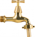 Čiaupas 1/2" i&scaron;or.sr., su i&scaron;ėjimu 3/4" i&scaron;or.sr. ir jungtim 13 mm žarnai Bradas TAPER HANDLE, polished brass