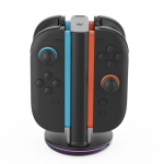 &bdquo;iPega SW2051&ldquo; įkroviklio stotelė su RGB &scaron;viesa, skirta &bdquo;JoyCon&ldquo; valdikliams, &bdquo;Nintendo Switch 2&ldquo;, juoda