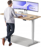 Elektrinis Reguliuojamo: Auk&scaron;čio stalas Desktronic HomePro Bambukas/Pilkas, 160x80cm, Dvigubas motoras, USB ir USB-C įkrovimo lizdai