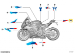 Bmw K66 M 1000 Rr Dekoratyvinis Apdailos Elementas Galinis &Scaron;oninis Skydelis De&scaron;inė Originalus 51149830094