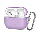 &bdquo;Tech-Protect&ldquo; silikoninis dėklas su kabliuku, skirtas &bdquo;AirPods Pro&ldquo; ausinėms - Violetinė