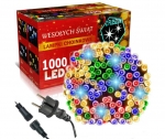Happy People Lauko Kalėdinė girlianda 1000 Led, 65 metrai Įvairių spalvų Flash K-24