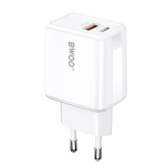 BWOO wall charger CDA182 QC 38W 1x USB-A + 1x USB-C juodas