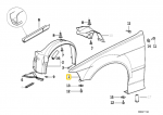 BMW E36 Priekinis Kairysis Seitenwand Originalus 41358215289
